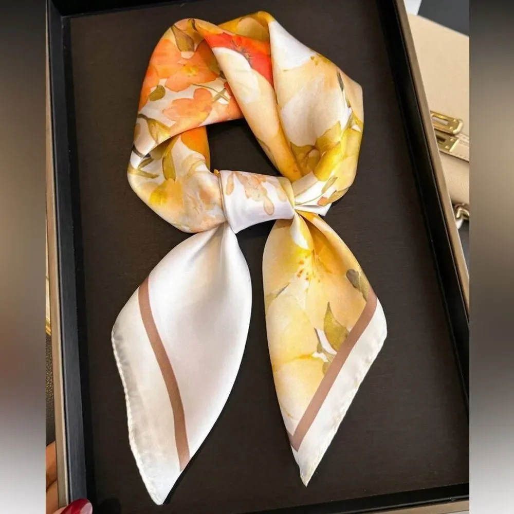 Yellow Floral Scarf N1390